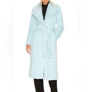 Show Me Your Mumu Blue Fur Coat. size M. Barely Worn